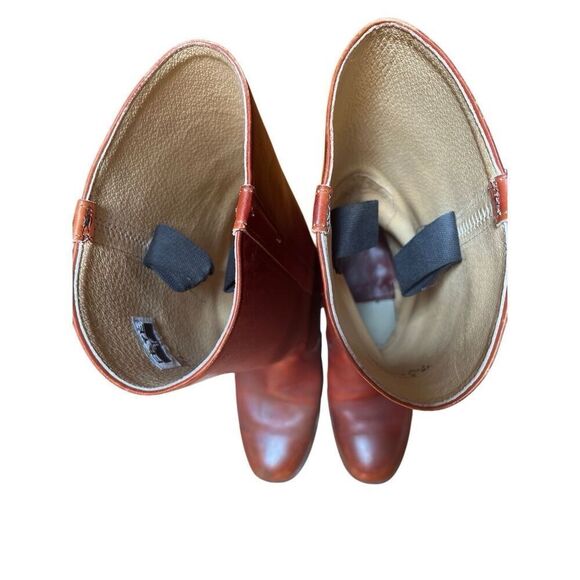 Vintage 80s Frye Campus Boots Women 11.5/ Mens 10 D Red Brown Square Toe Western - Picture 5 of 13